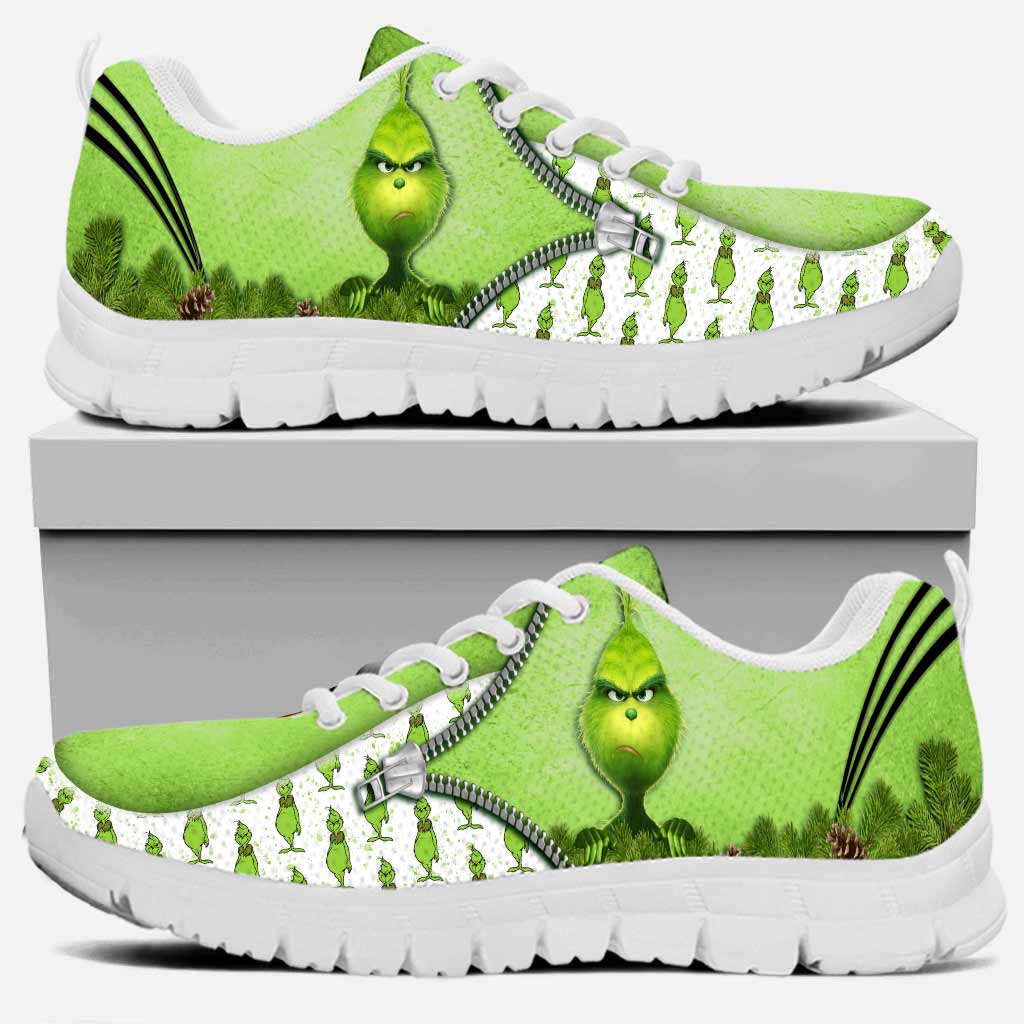 Personalized Grinch Christmas Sneakers Custom Name Gift Sneakers GradoCreations
