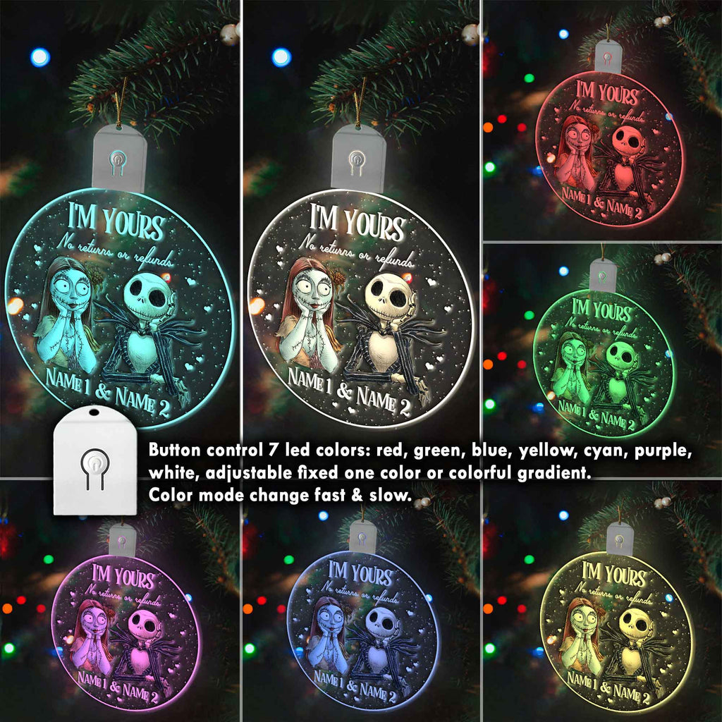 Personalized LED Acrylic Ornament Christmas Gift for Couples Led Acrylic Ornament GradoCreations