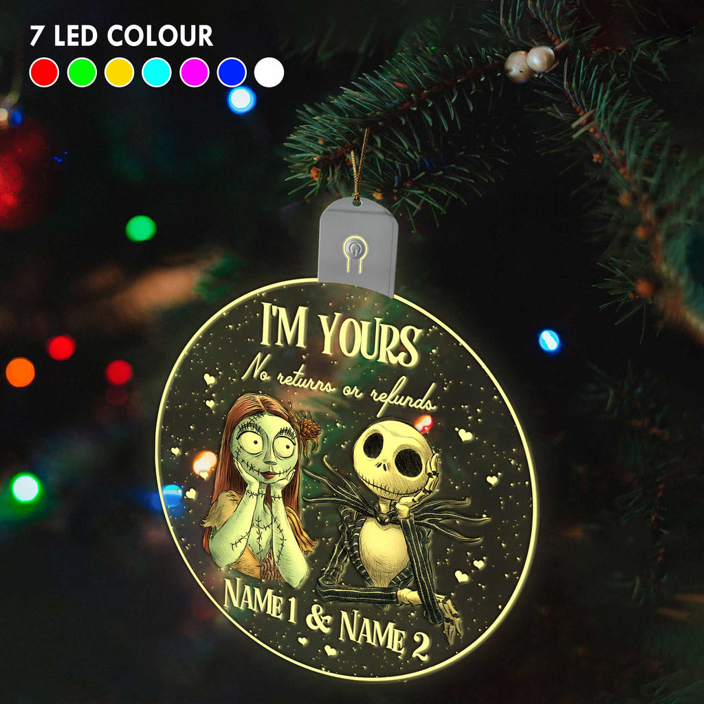 Personalized LED Acrylic Ornament Christmas Gift for Couples Led Acrylic Ornament GradoCreations