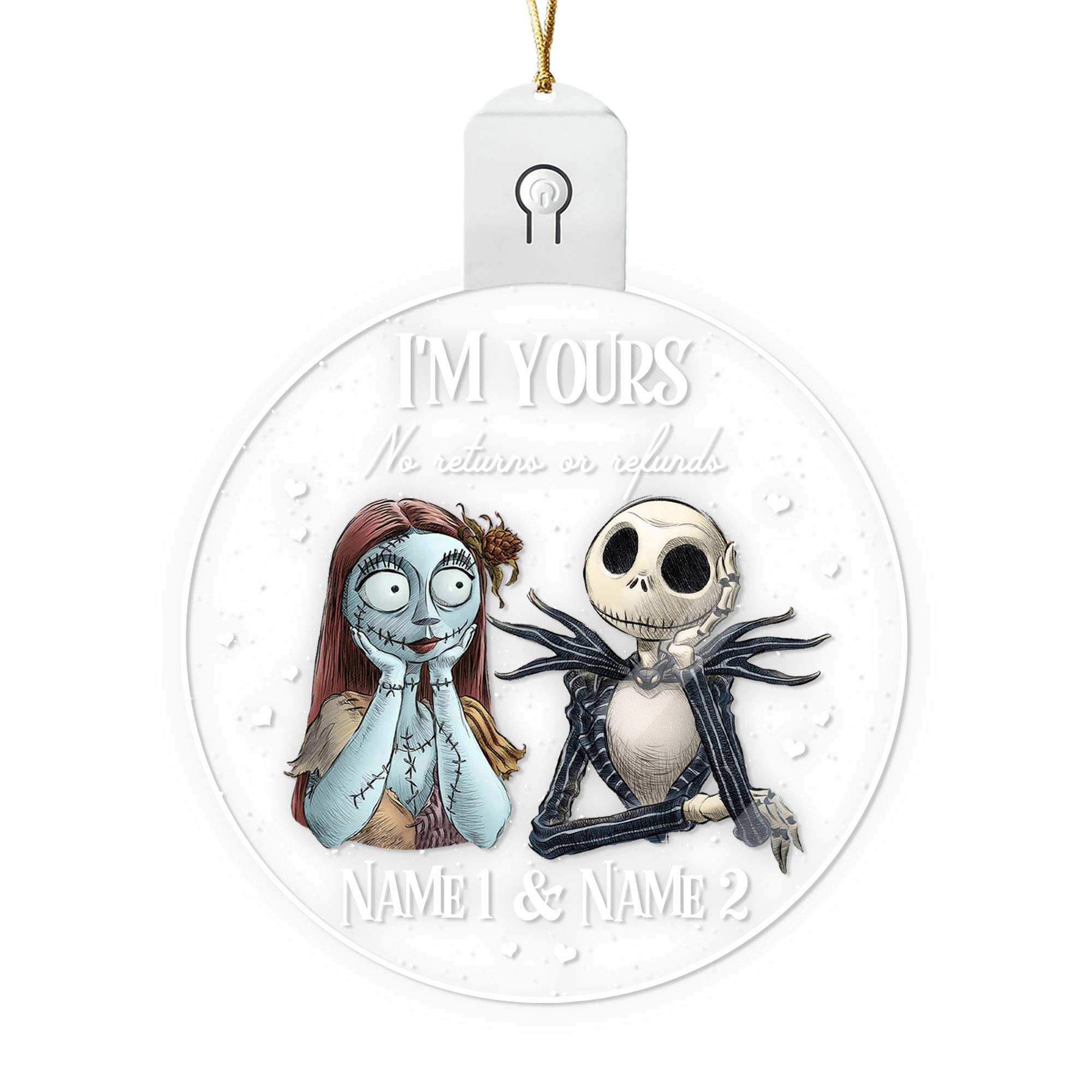 Personalized LED Acrylic Ornament Christmas Gift for Couples Led Acrylic Ornament GradoCreations