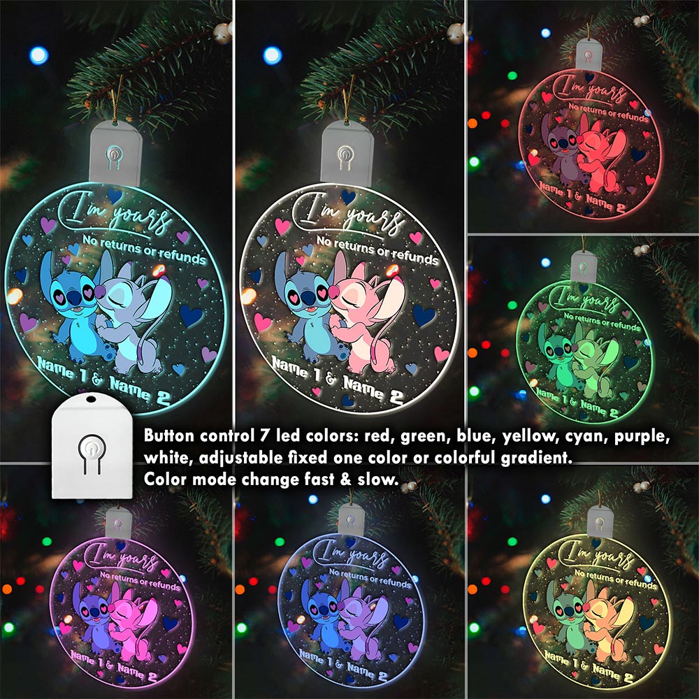 Personalized LED Acrylic Ornament Custom Name Christmas Gift Led Acrylic Ornament GradoCreations