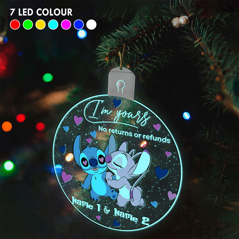Personalized LED Acrylic Ornament Custom Name Christmas Gift Led Acrylic Ornament GradoCreations