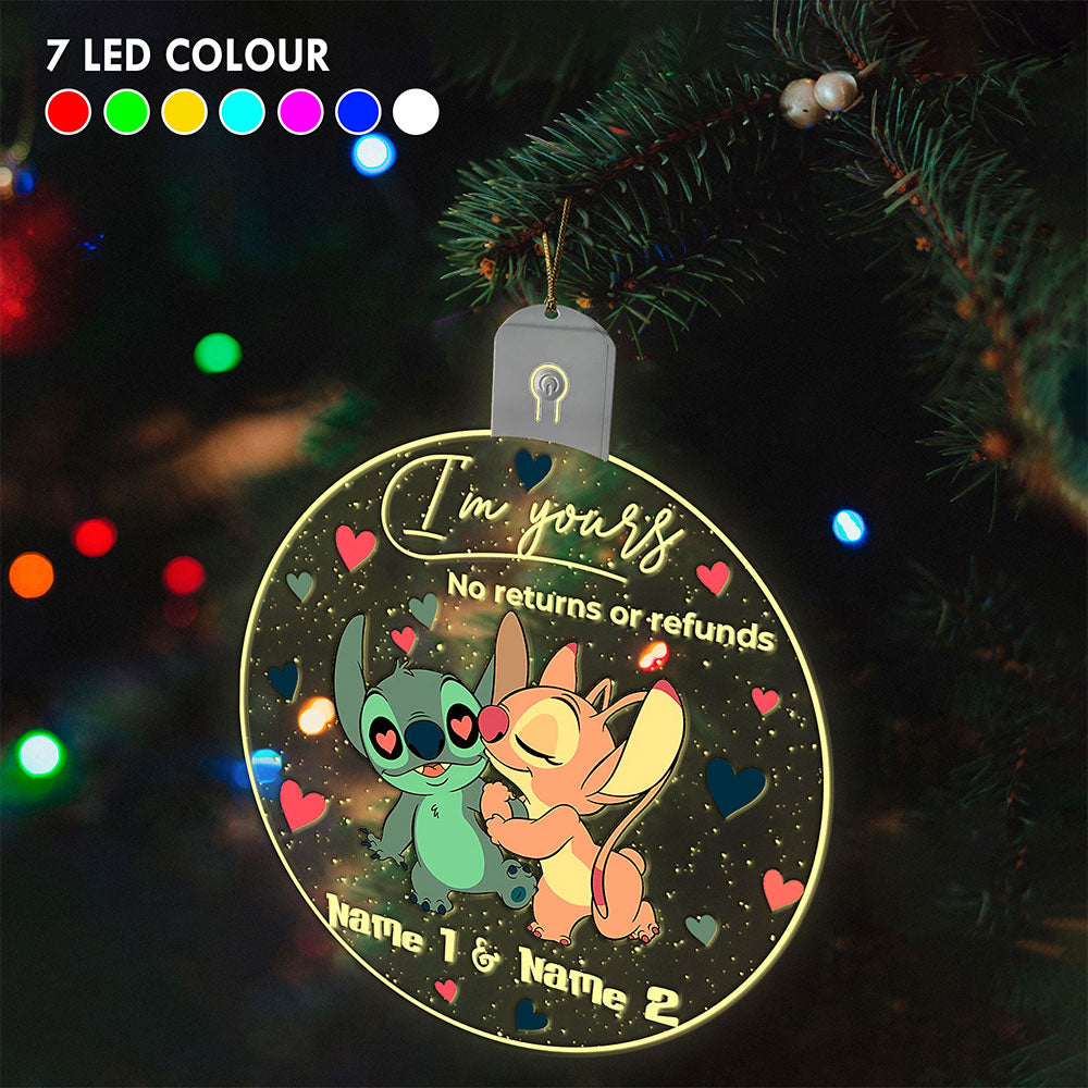 Personalized LED Acrylic Ornament Custom Name Christmas Gift Led Acrylic Ornament GradoCreations