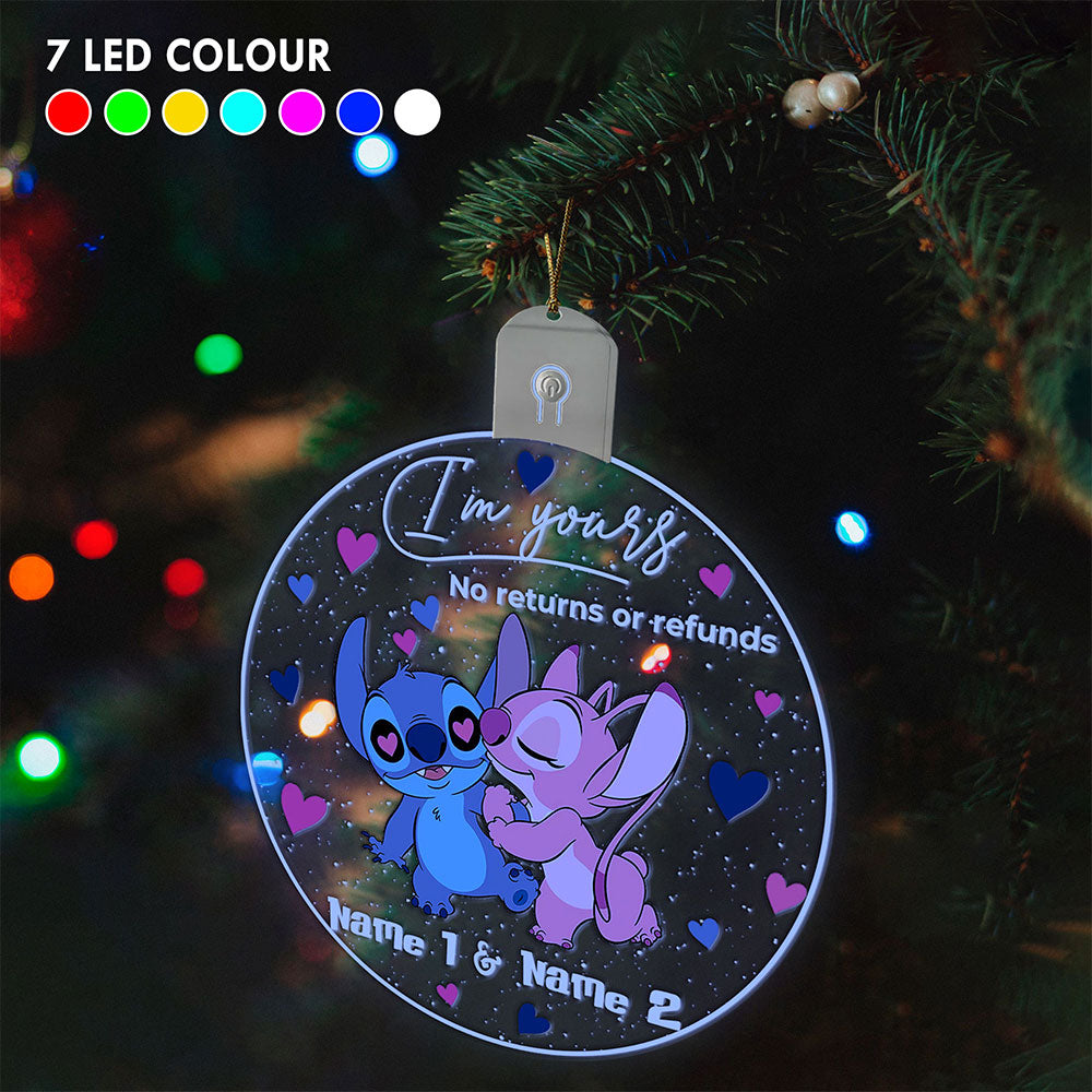 Personalized LED Acrylic Ornament Custom Name Christmas Gift Led Acrylic Ornament GradoCreations