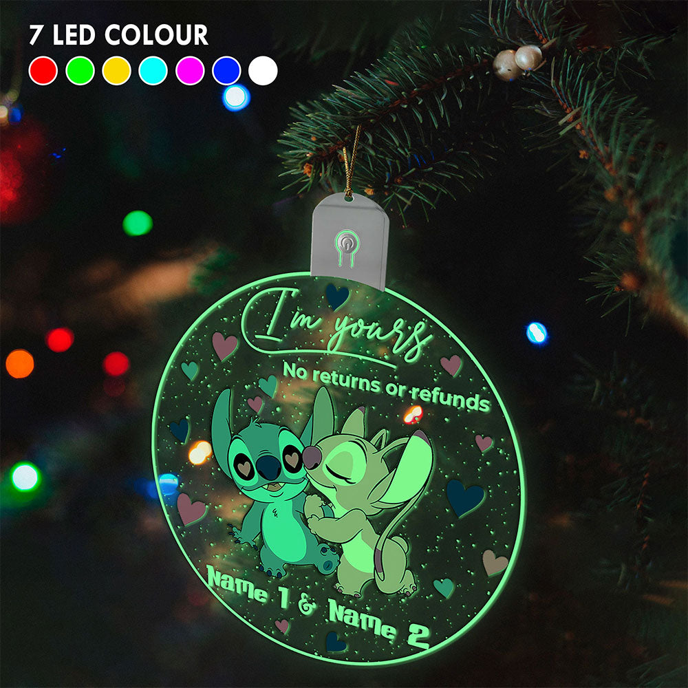 Personalized LED Acrylic Ornament Custom Name Christmas Gift Led Acrylic Ornament GradoCreations