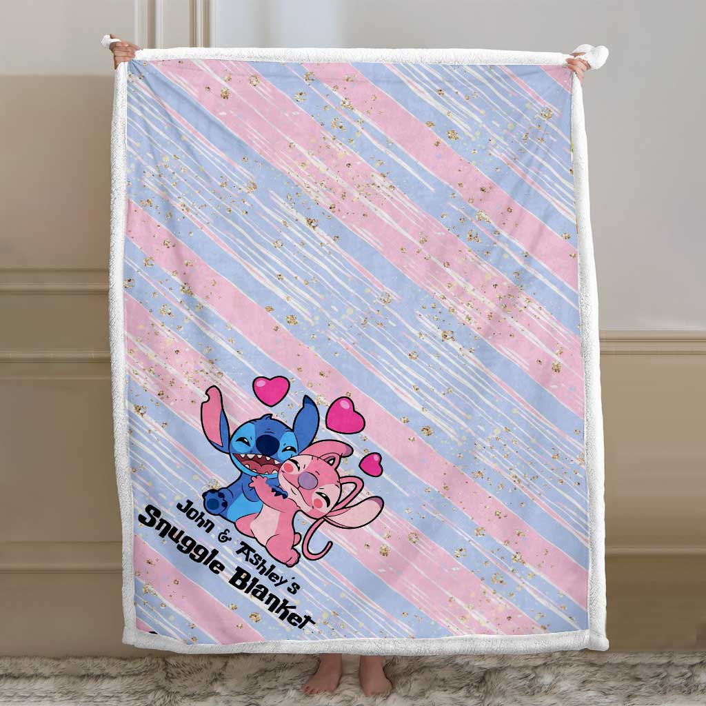 Personalized Ohana Snuggle Blanket Custom Name Gift for Couples Blanket GradoCreations