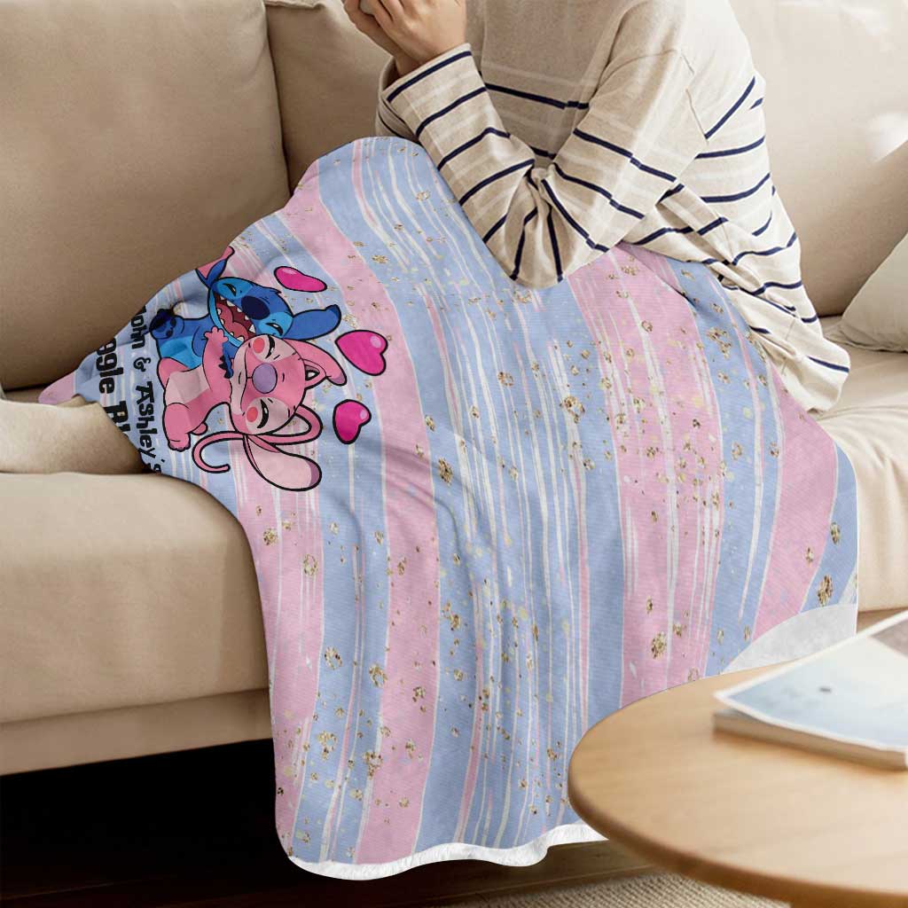 Personalized Ohana Snuggle Blanket Custom Name Gift for Couples Blanket GradoCreations