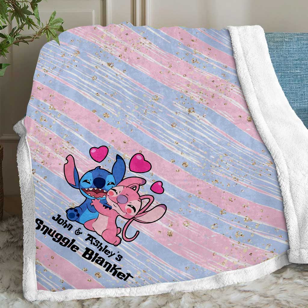 Personalized Ohana Snuggle Blanket Custom Name Gift for Couples Blanket GradoCreations