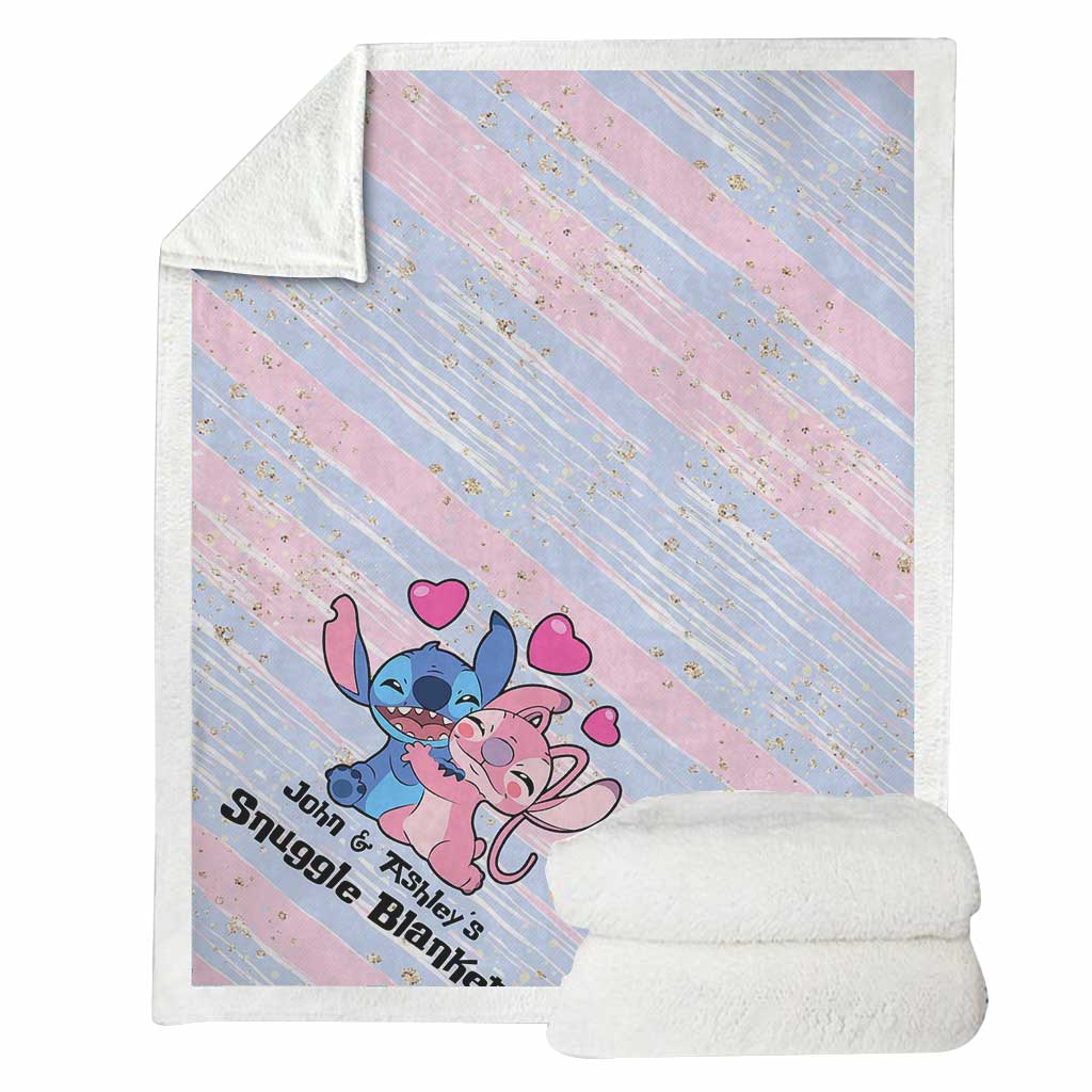 Personalized Ohana Snuggle Blanket Custom Name Gift for Couples Blanket GradoCreations