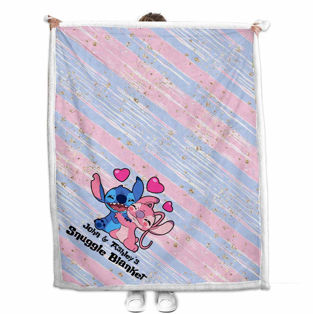 Personalized Ohana Snuggle Blanket Custom Name Gift for Couples Blanket GradoCreations