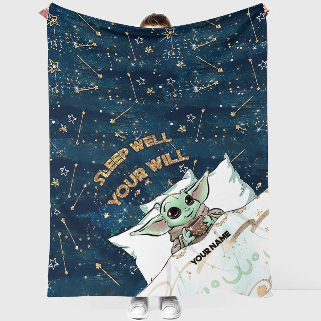 Personalized Baby Yoda Blanket Custom Name Gift for Kids Blanket GradoCreations