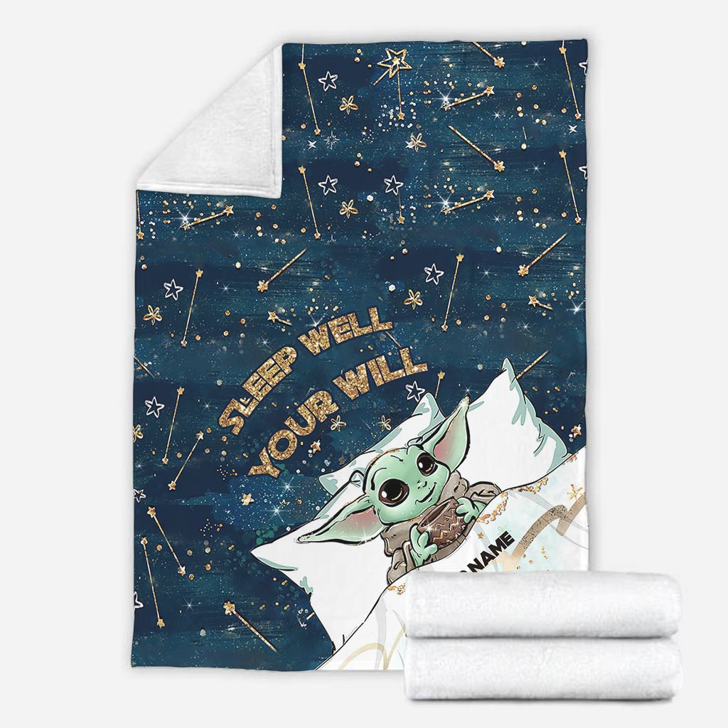 Personalized Baby Yoda Blanket Custom Name Gift for Kids Blanket GradoCreations