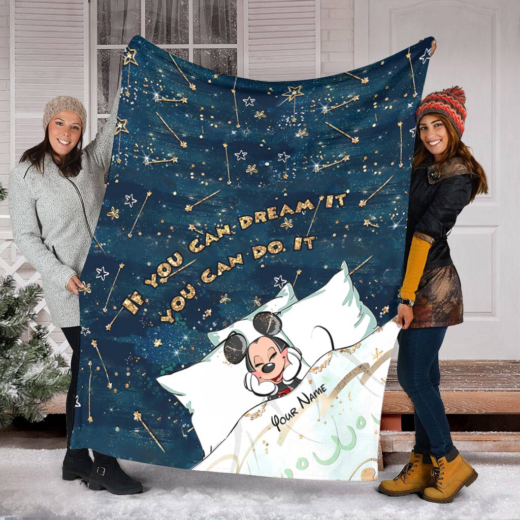 Personalized Mouse Blanket Custom Name Cozy Gift for Kids Blanket GradoCreations