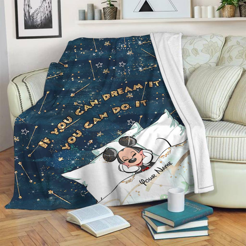 Personalized Mouse Blanket Custom Name Cozy Gift for Kids Blanket GradoCreations