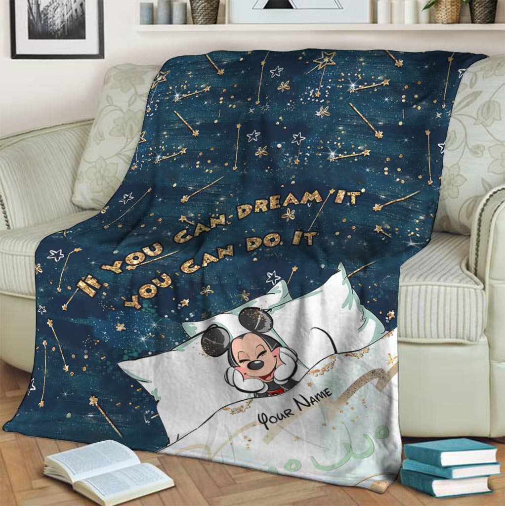 Personalized Mouse Blanket Custom Name Cozy Gift for Kids Blanket GradoCreations