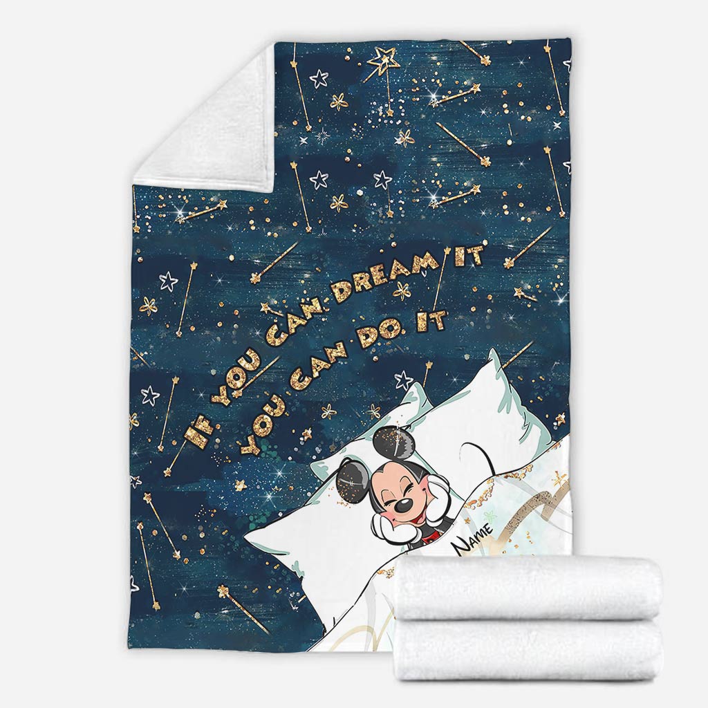 Personalized Mouse Blanket Custom Name Cozy Gift for Kids Blanket GradoCreations