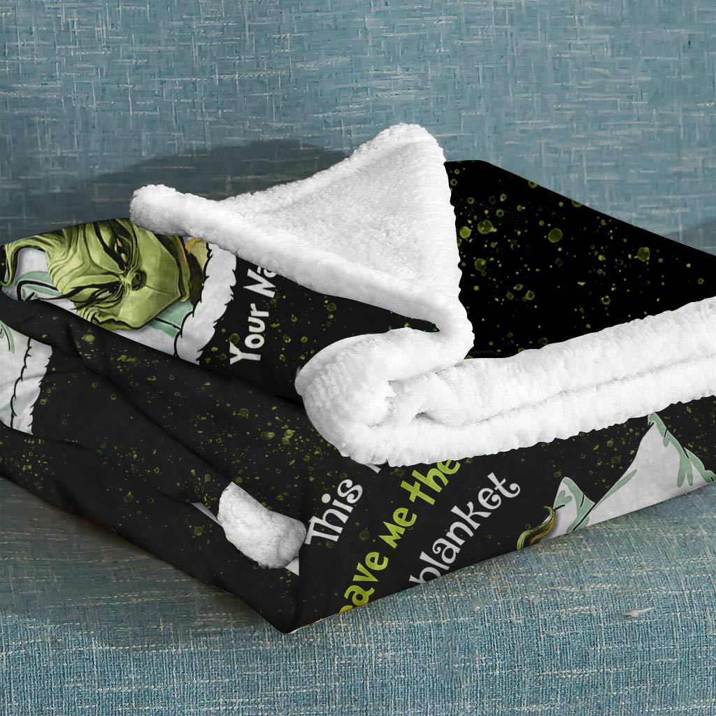 Personalized Grinch Leave Me Alone Blanket Custom Gift for Christmas Blanket GradoCreations