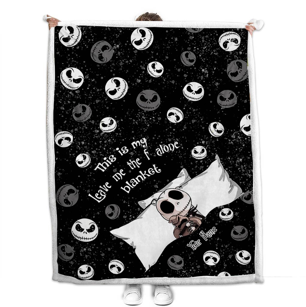 Personalized Nightmare Blanket Leave Me Alone Gift for Halloween Blanket GradoCreations