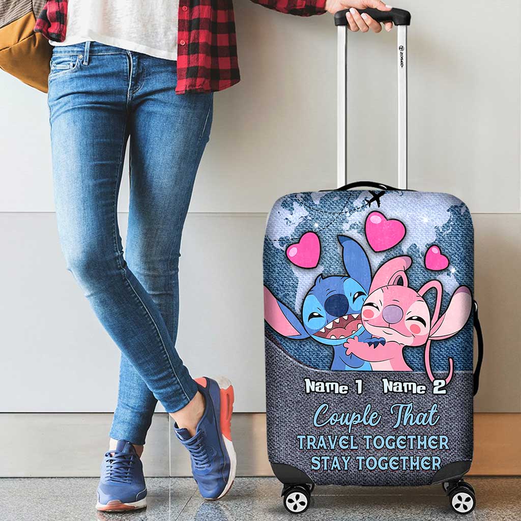 Personalized Luggage Cover for Couples Travel Gift Idea Luggage Cover GradoCreations