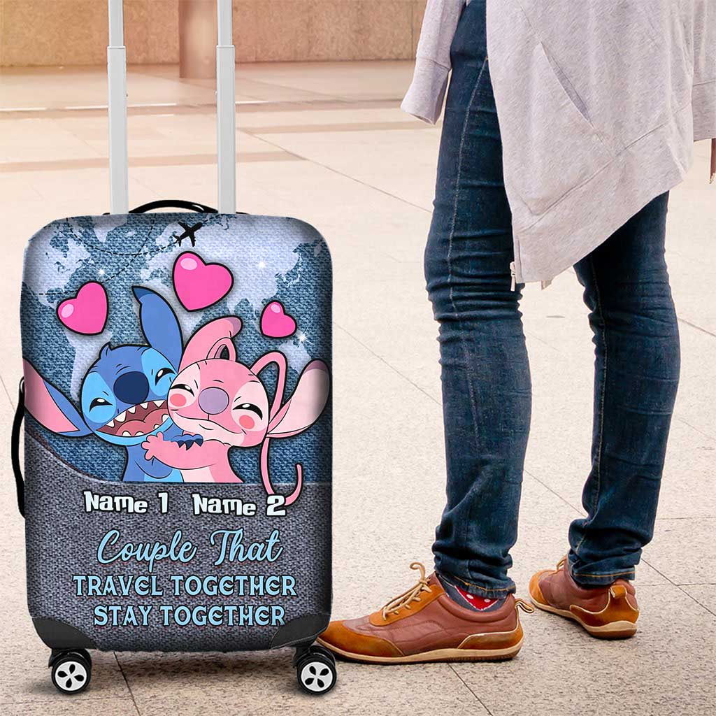 Personalized Luggage Cover for Couples Travel Gift Idea Luggage Cover GradoCreations
