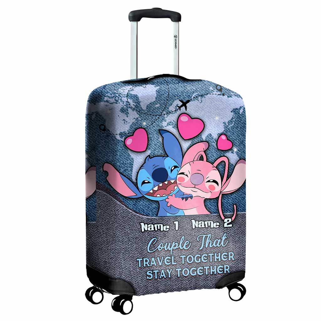 Personalized Luggage Cover for Couples Travel Gift Idea Luggage Cover GradoCreations