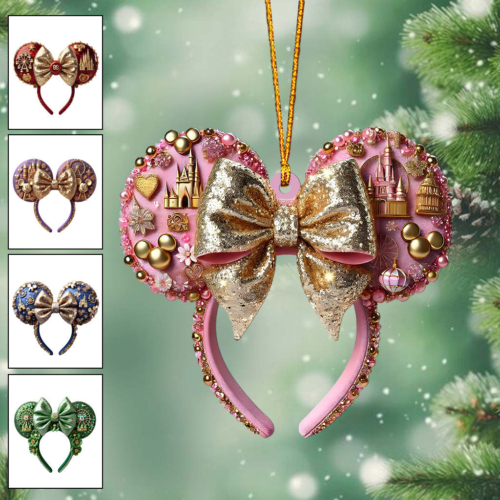 Personalized Mouse Ears Ornament Custom Design Gift for Christmas Ornament GradoCreations