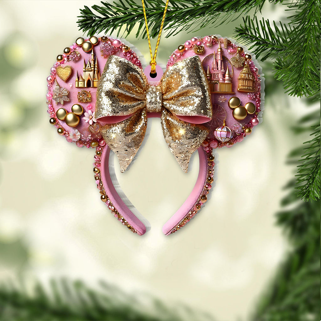 Personalized Mouse Ears Ornament Custom Design Gift for Christmas Ornament GradoCreations