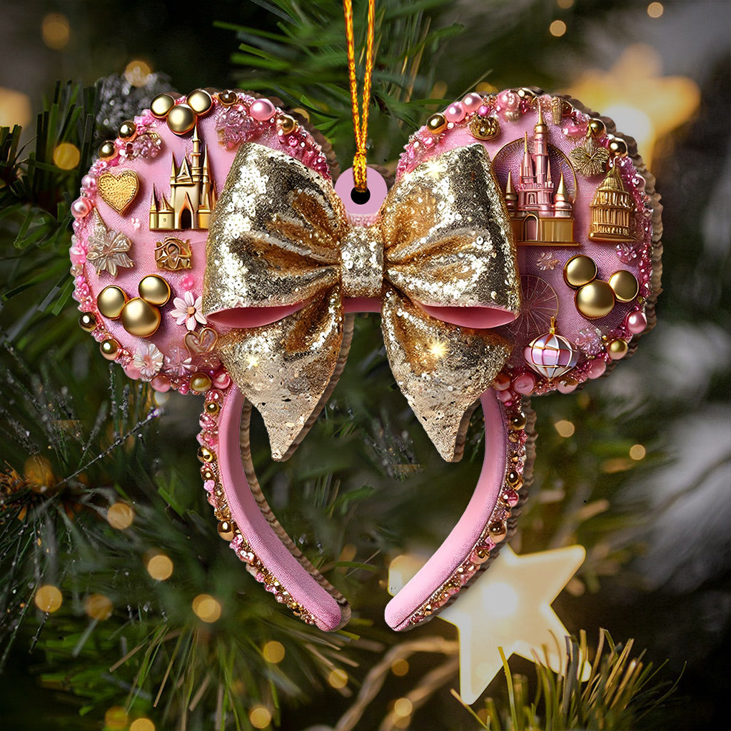 Personalized Mouse Ears Ornament Custom Design Gift for Christmas Ornament GradoCreations