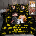 Personalized Jedi Quilt Set Custom Names Gift for Couples Quilt Set GradoCreations