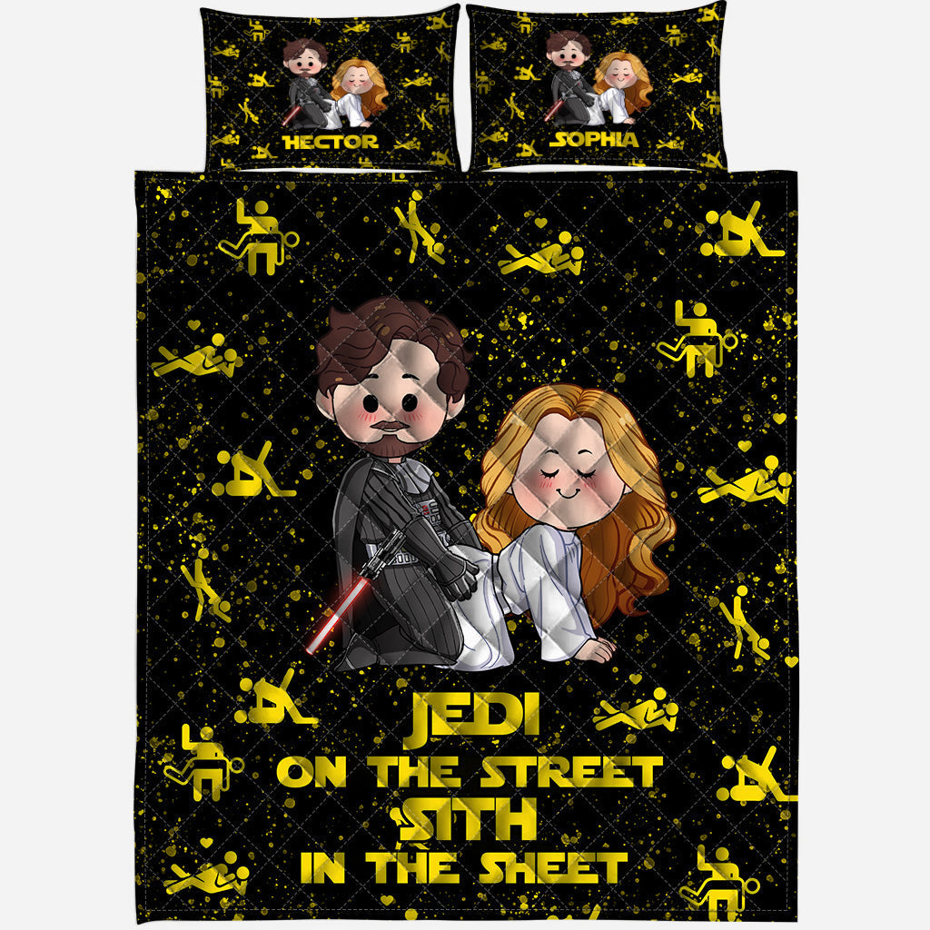 Personalized Jedi Quilt Set Custom Names Gift for Couples Quilt Set GradoCreations