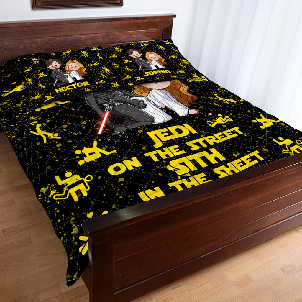 Personalized Jedi Quilt Set Custom Names Gift for Couples Quilt Set GradoCreations