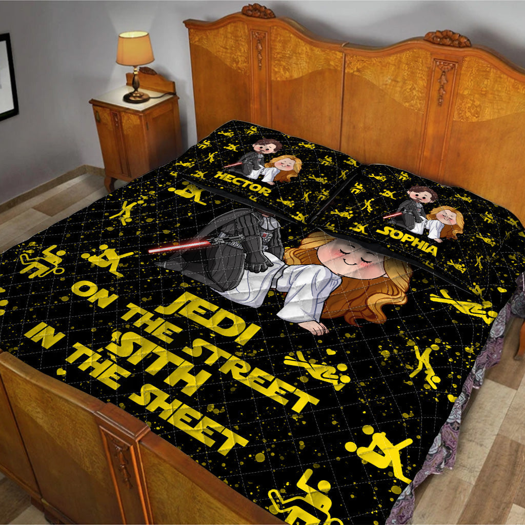 Personalized Jedi Quilt Set Custom Names Gift for Couples Quilt Set GradoCreations