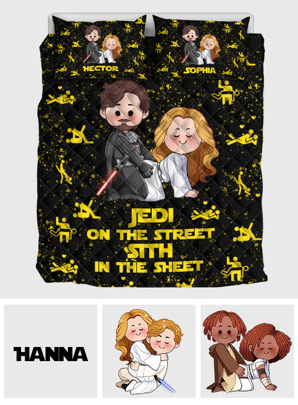 Personalized Jedi Quilt Set Custom Names Gift for Couples Quilt Set GradoCreations