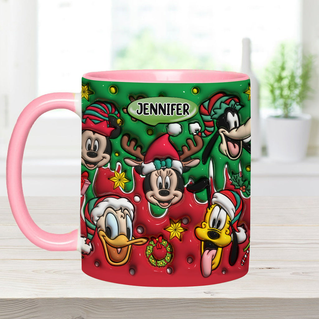 Personalized Christmas Mouse Accent Mug Custom Name Gift Accent Mug GradoCreations