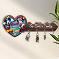 Personalized Home Is Where The Heart Is Key Rack Custom Name Family Gift Custom Shaped Key Rack GradoCreations