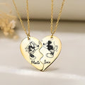 Personalized Matching Pendant Necklace for Couples with Custom Names Matching Pendant Necklace GradoCreations