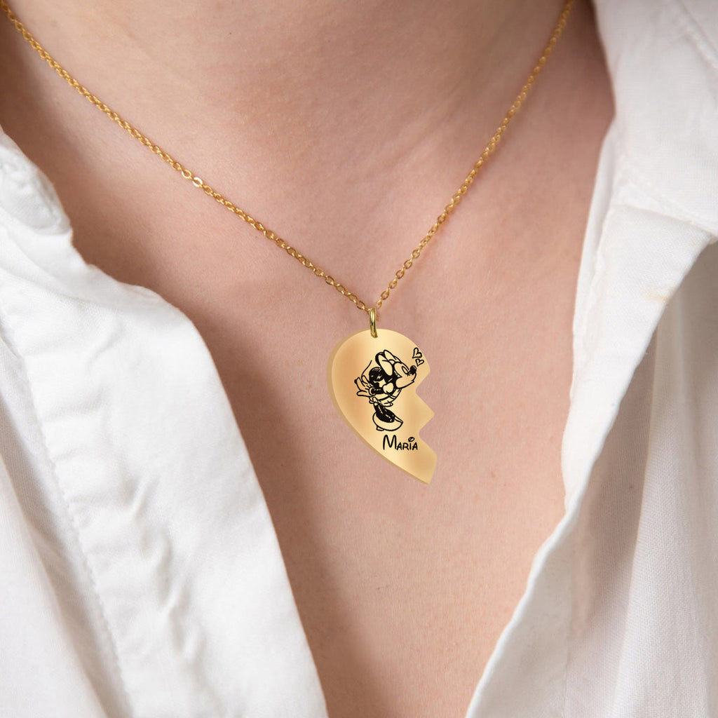 Personalized Matching Pendant Necklace for Couples with Custom Names Matching Pendant Necklace GradoCreations