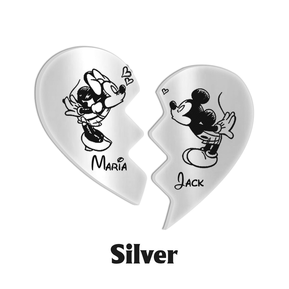 Personalized Matching Pendant Necklace for Couples with Custom Names Matching Pendant Necklace GradoCreations