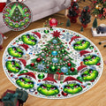 Personalized Merry Grinchmas Round Rug Custom Family Names Holiday Decor Round Rug GradoCreations
