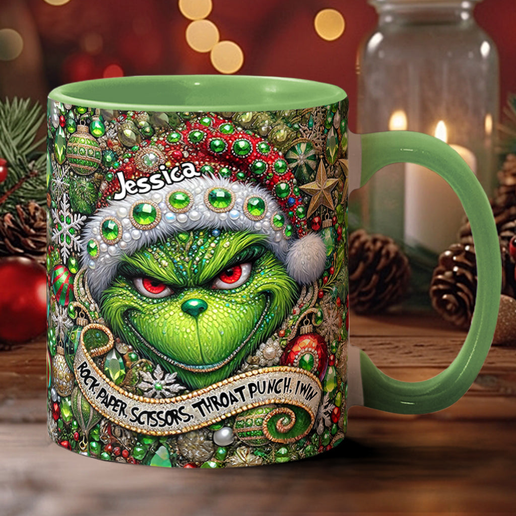 Personalized Grinch Accent Mug Custom Name Christmas Gift Accent Mug GradoCreations