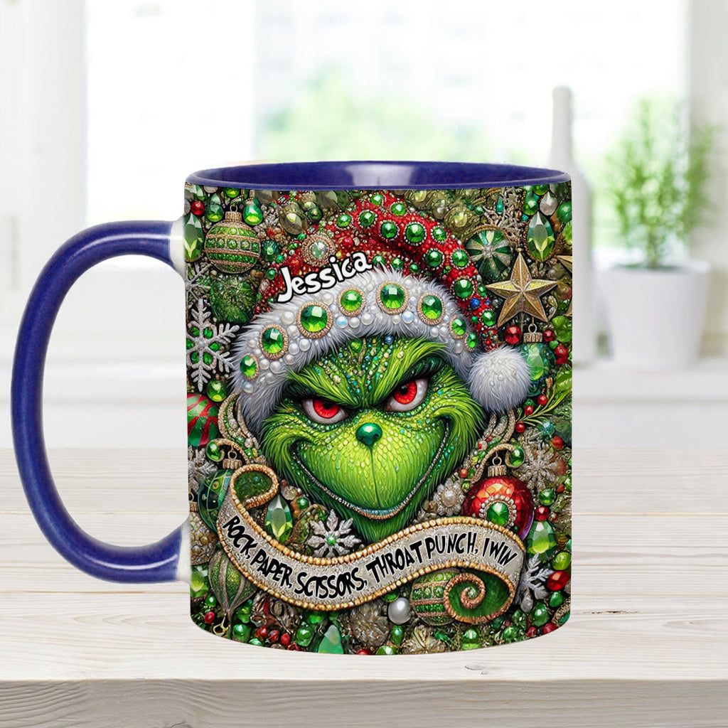 Personalized Grinch Accent Mug Custom Name Christmas Gift Accent Mug GradoCreations