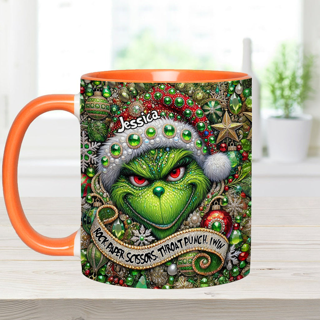 Personalized Grinch Accent Mug Custom Name Christmas Gift Accent Mug GradoCreations