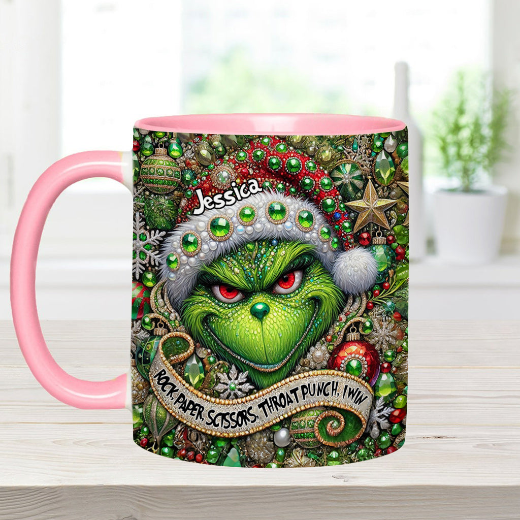 Personalized Grinch Accent Mug Custom Name Christmas Gift Accent Mug GradoCreations