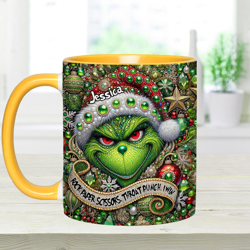 Personalized Grinch Accent Mug Custom Name Christmas Gift Accent Mug GradoCreations