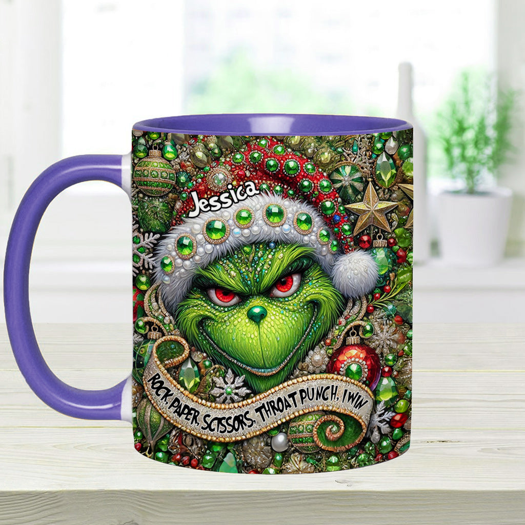 Personalized Grinch Accent Mug Custom Name Christmas Gift Accent Mug GradoCreations
