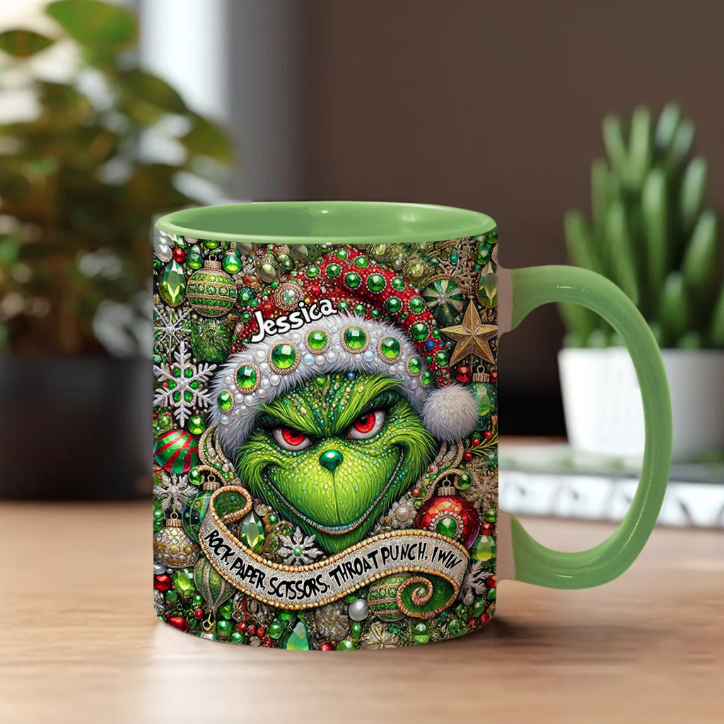 Personalized Grinch Accent Mug Custom Name Christmas Gift Accent Mug GradoCreations