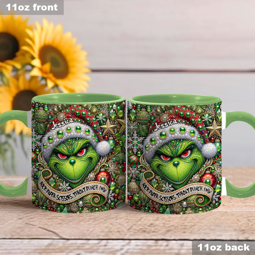 Personalized Grinch Accent Mug Custom Name Christmas Gift Accent Mug GradoCreations