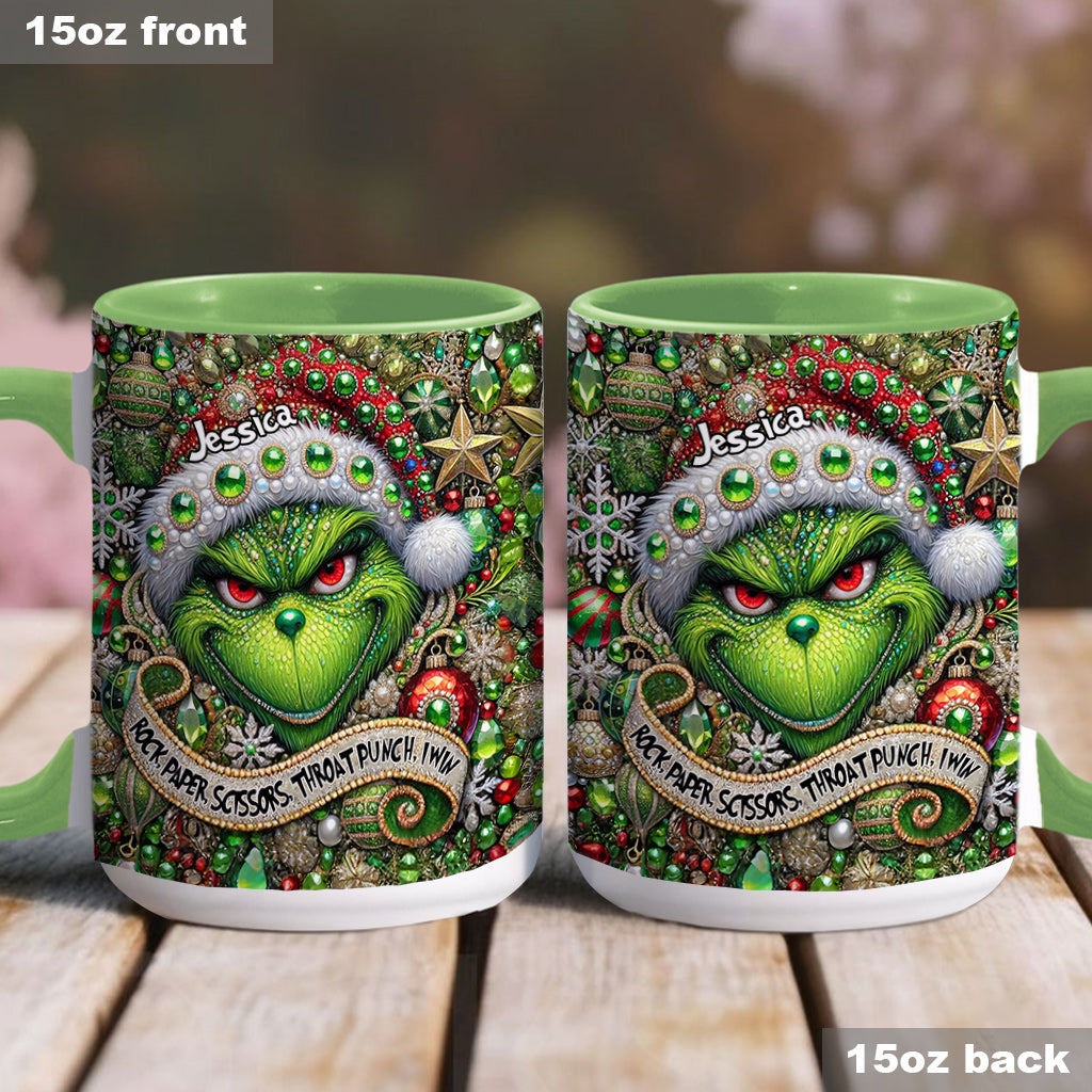 Personalized Grinch Accent Mug Custom Name Christmas Gift Accent Mug GradoCreations