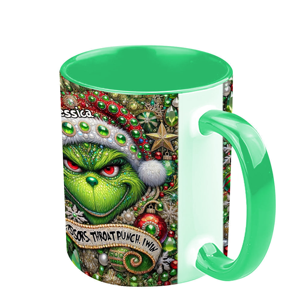 Personalized Grinch Accent Mug Custom Name Christmas Gift Accent Mug GradoCreations