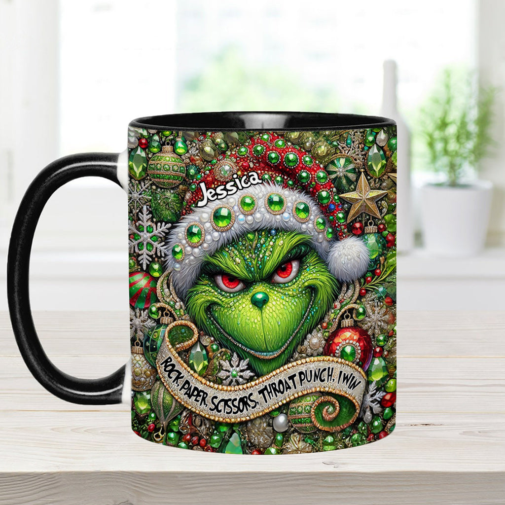 Personalized Grinch Accent Mug Custom Name Christmas Gift Accent Mug GradoCreations